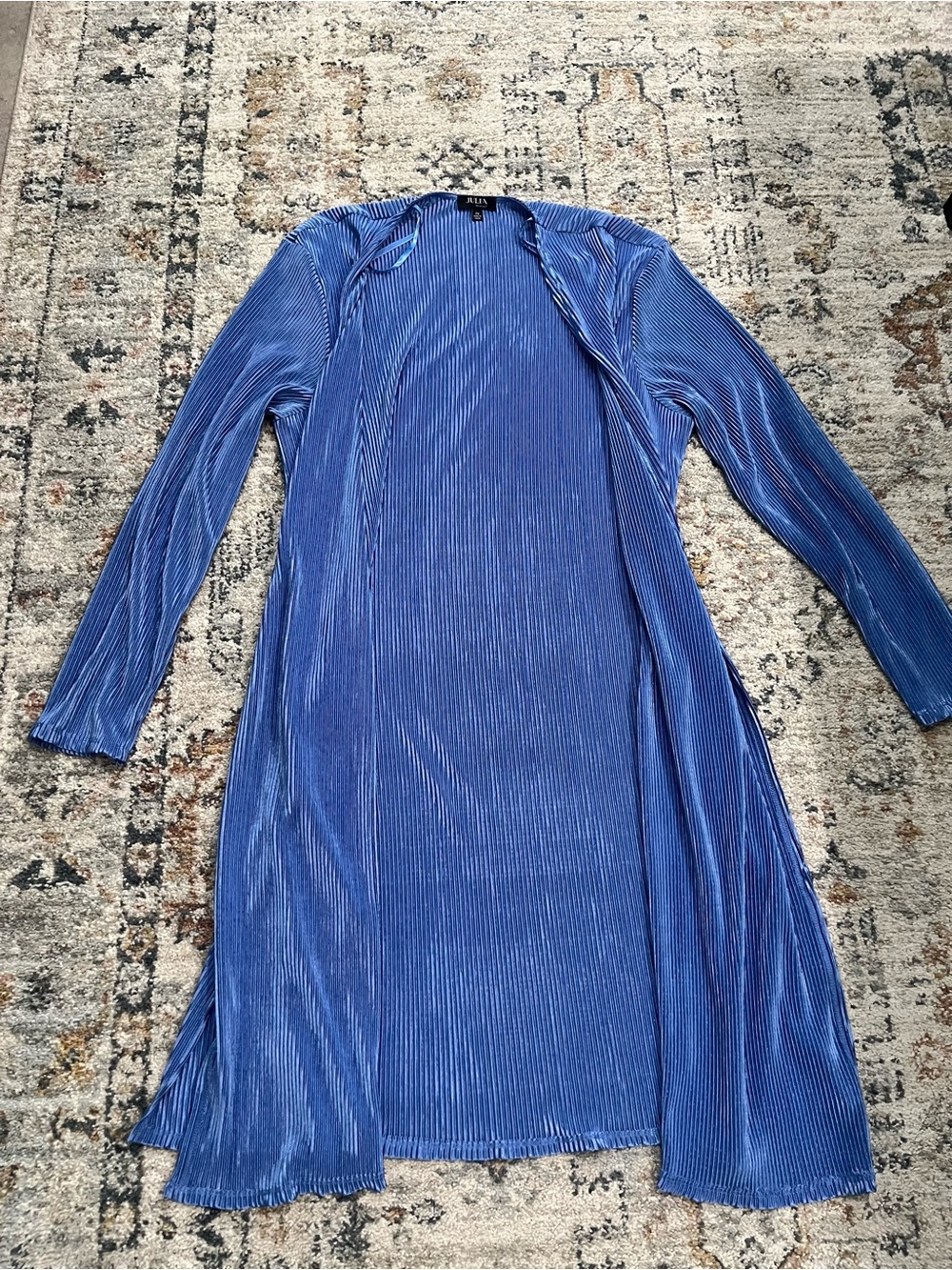 Julia by love J Pleated Open Front tunic in Vibrant Blue - Size 2X